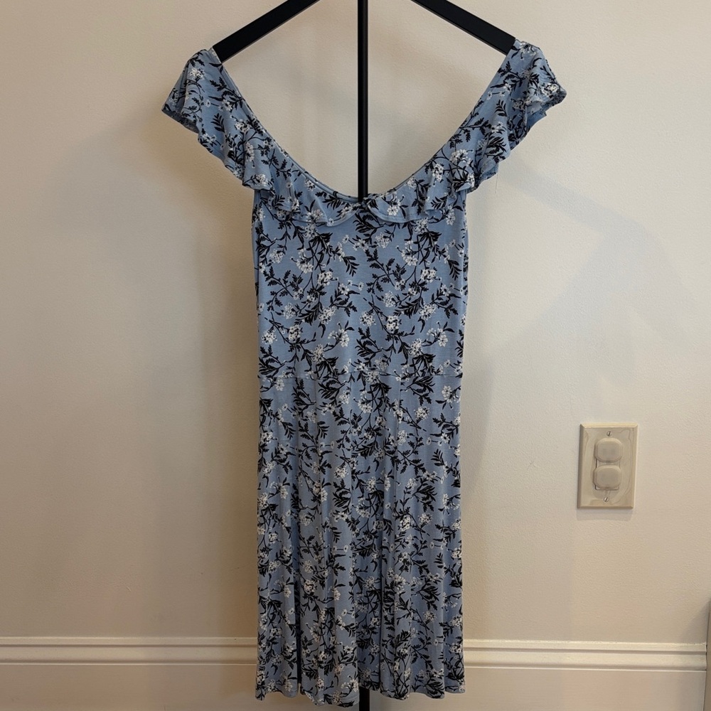 Light Blue Floral Women's Dress